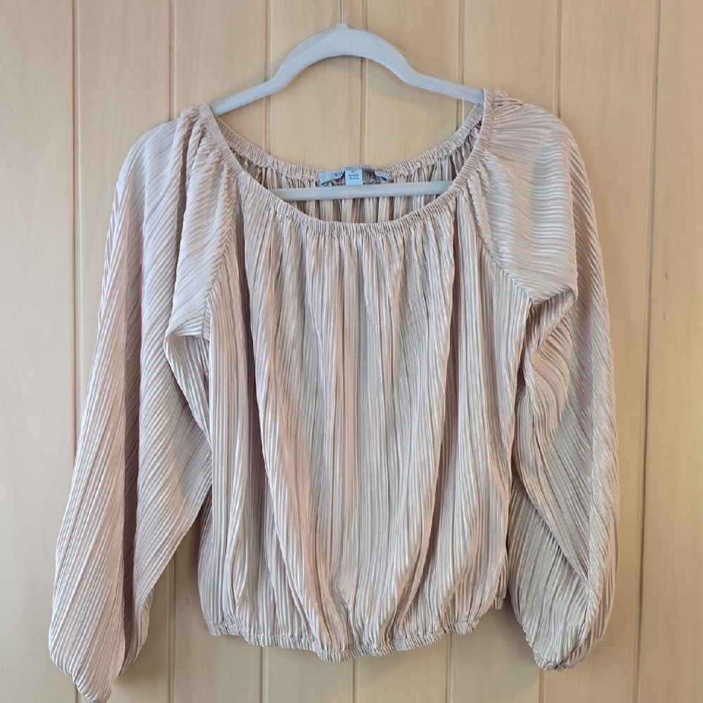 Blue Sol Beige Textured Blouse